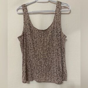 Vintage Onyx Nite Sparkle Sleeveless‎ Blouse Size XL Tan Black Metallic Work
